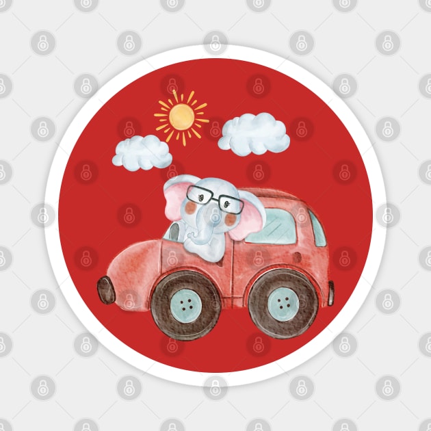 Baby Elephant Car Magnet by Mako Design 